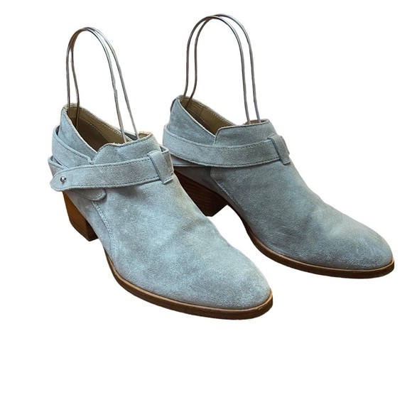 Rag & Bone Sz 37.5 Gray Wrap Around Harley Boots Booties - Picture 2 of 11